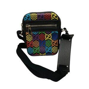 Gucci GG Psychedelic Messenger Bag Black Red Green One